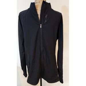 Reebok Black Full Zip Athletic Jacket Track Jacket Thumbholes Athleisure XXL